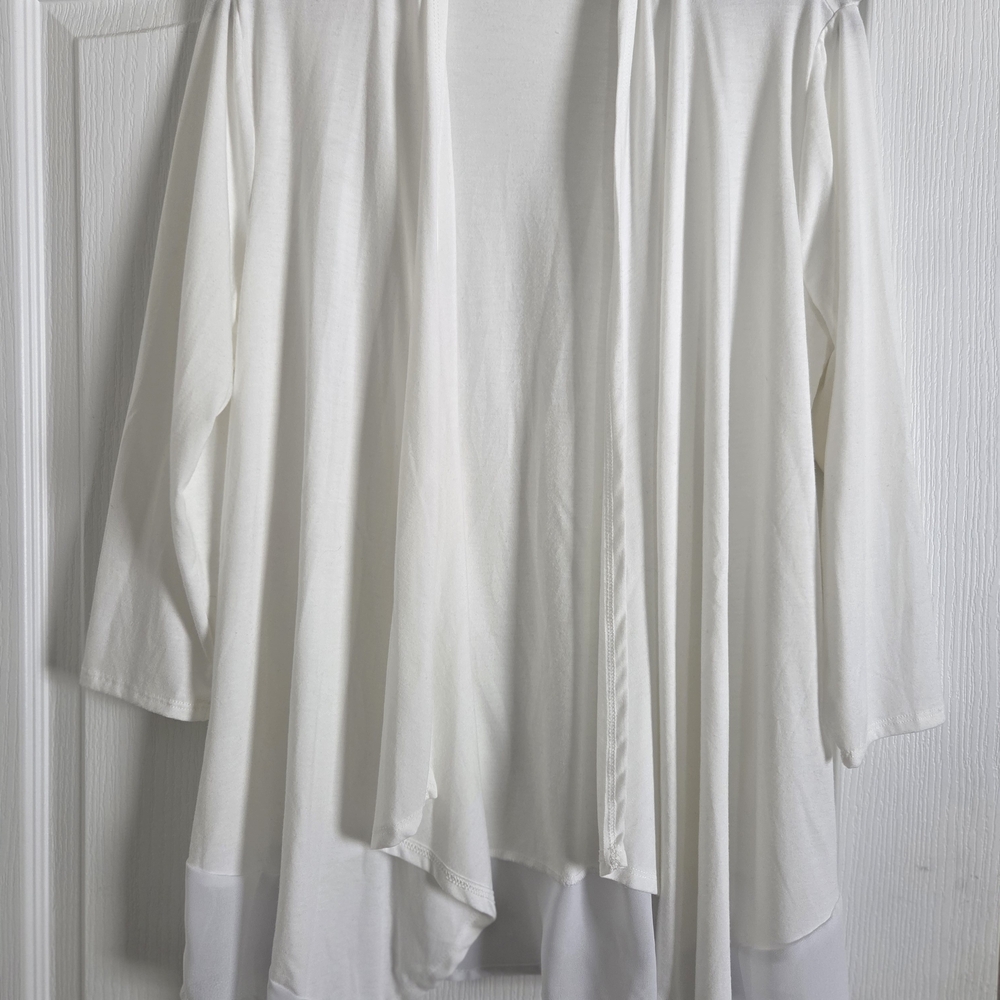 Soft White Open-Front Drape Cardigan